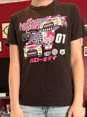Sanrio Hello Kitty Black Pink Graphic Tee